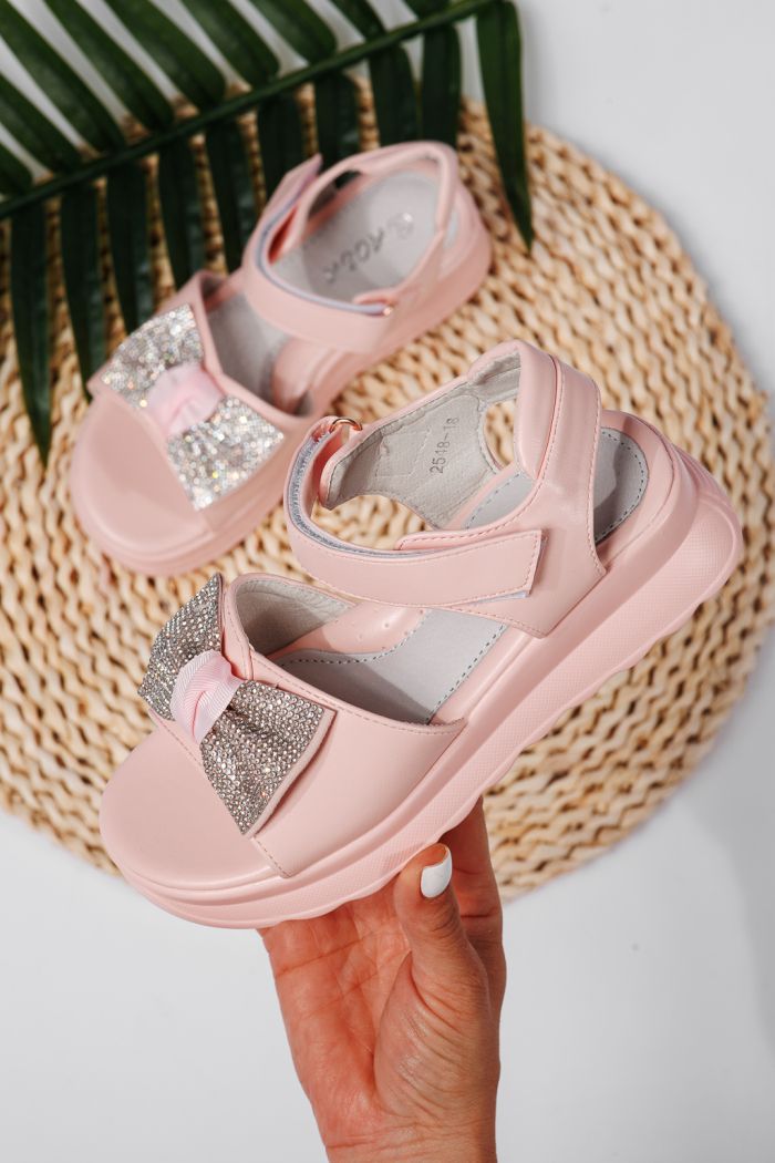 Sandale fete roz din piele ecologica Alice #22153