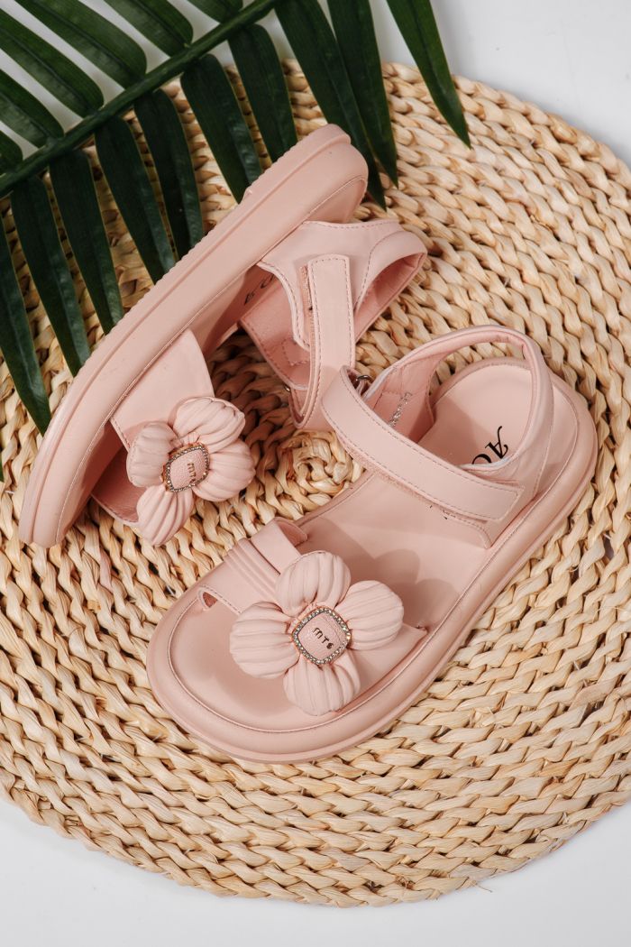Sandale fete roz din piele ecologica Marie #22173