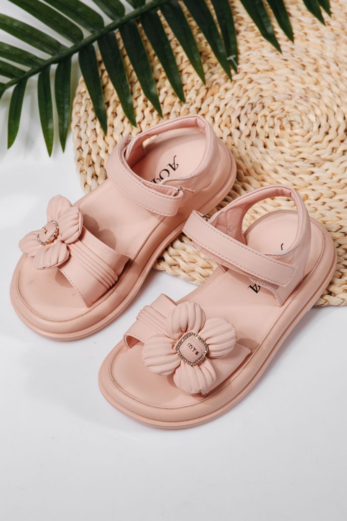 Sandale fete roz din piele ecologica Marie #22173