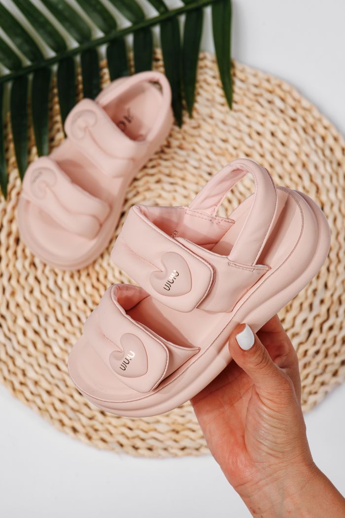 Sandale fete roz din piele ecologica Rox #22190