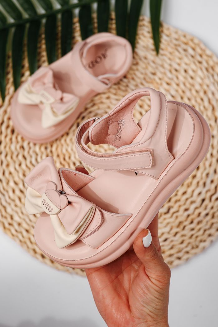 Sandale fete roz din piele ecologica Alina2 #22185