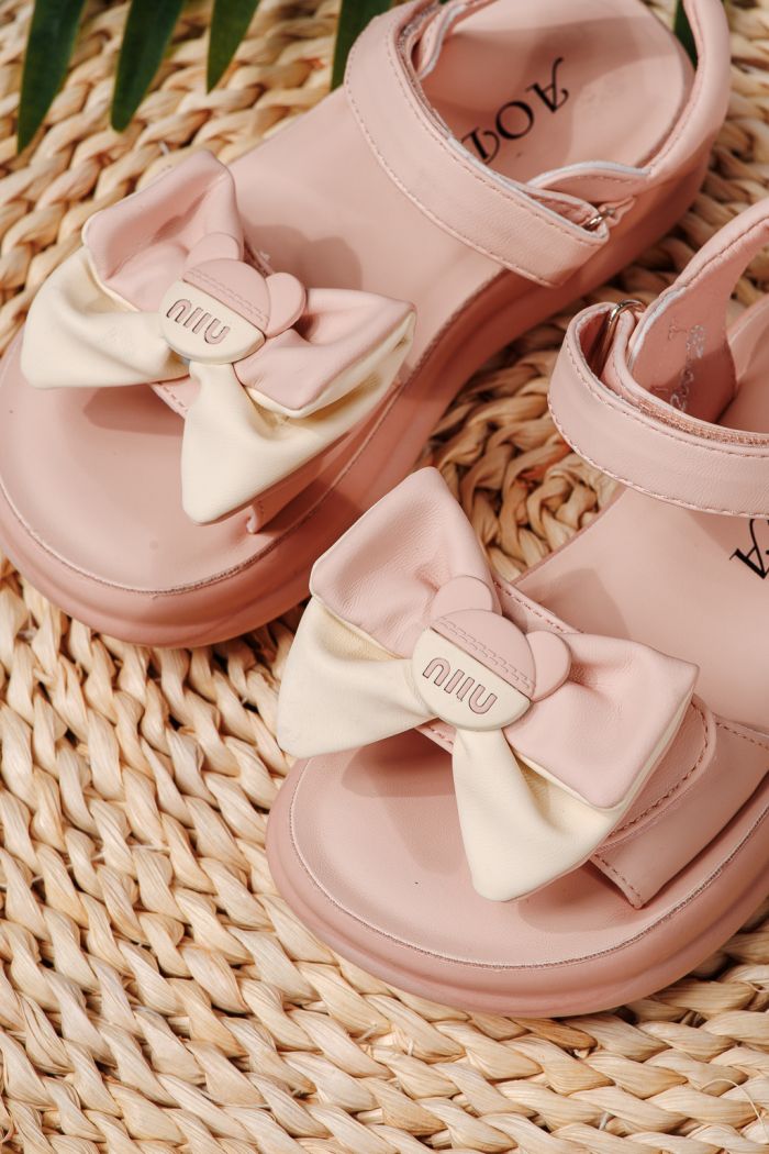 Sandale fete roz din piele ecologica Alina2 #22185