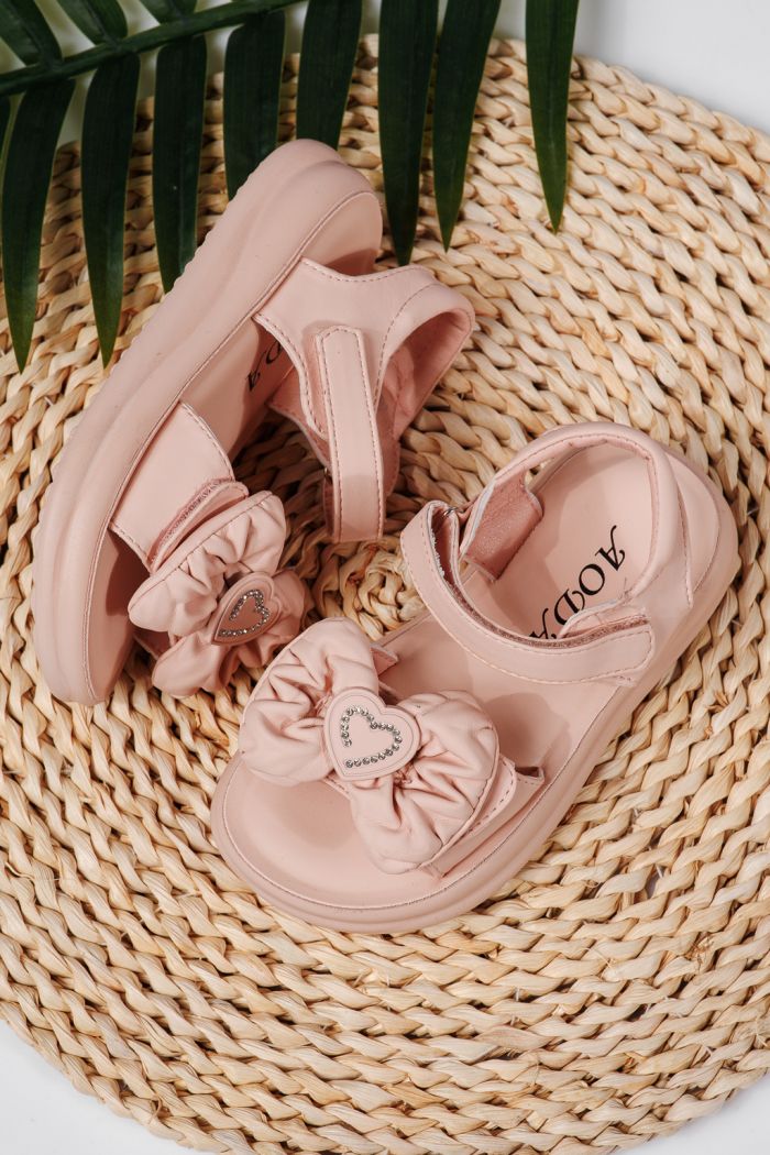 Sandale fete roz din piele ecologica Aurora #22205