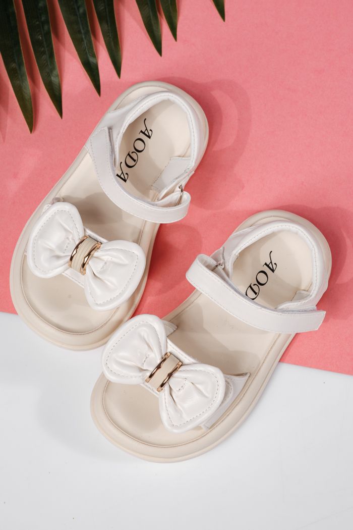Sandale fete albe din piele ecologica Alis2 #22203