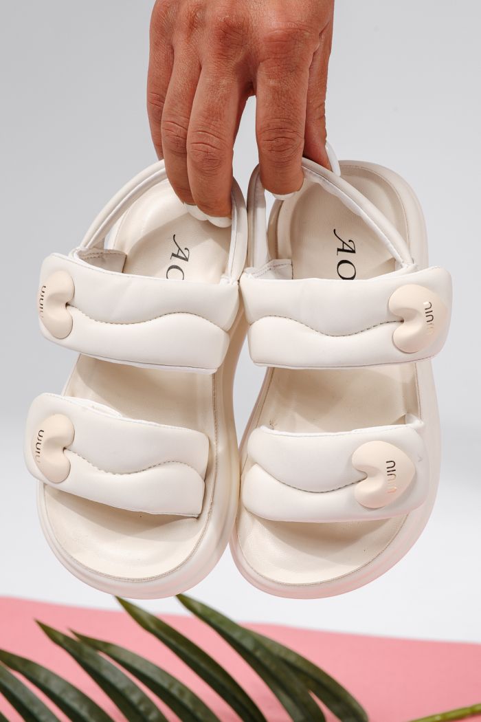 Sandale fete albe din piele ecologica Rox #22191