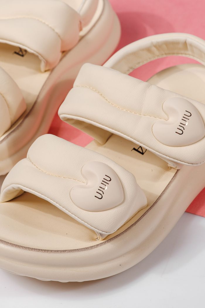 Sandale fete bej din piele ecologica Rox #22192