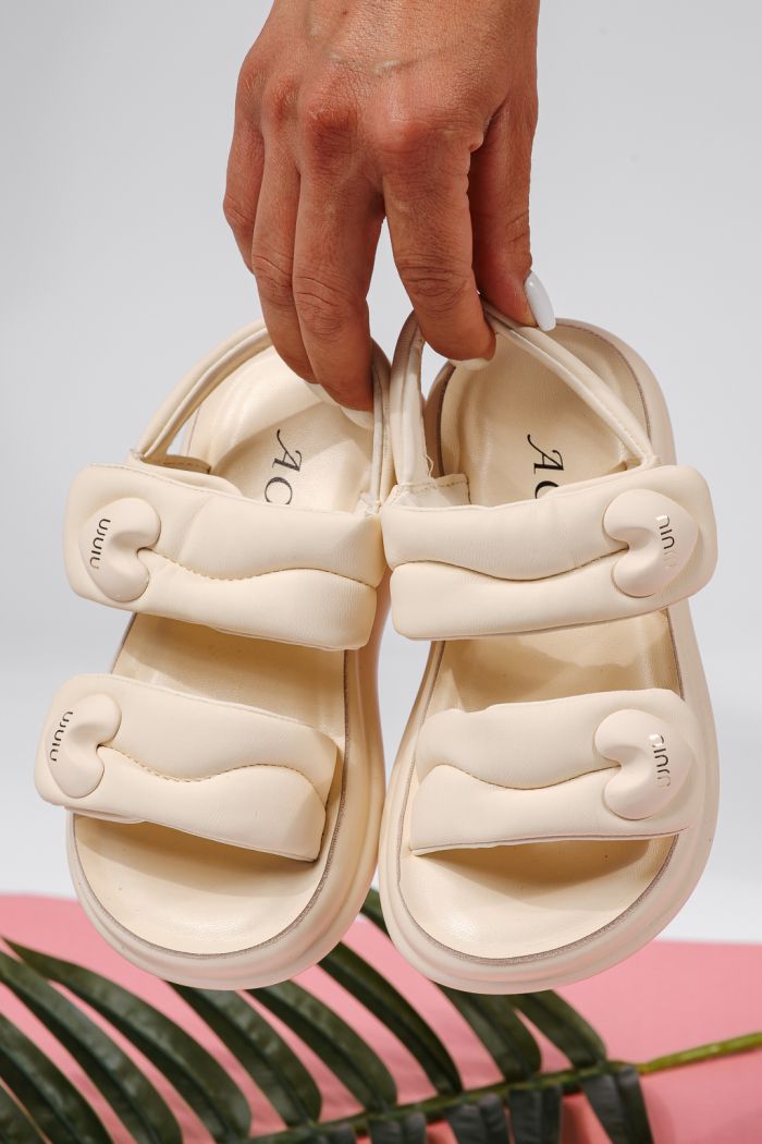 Sandale fete bej din piele ecologica Rox #22192