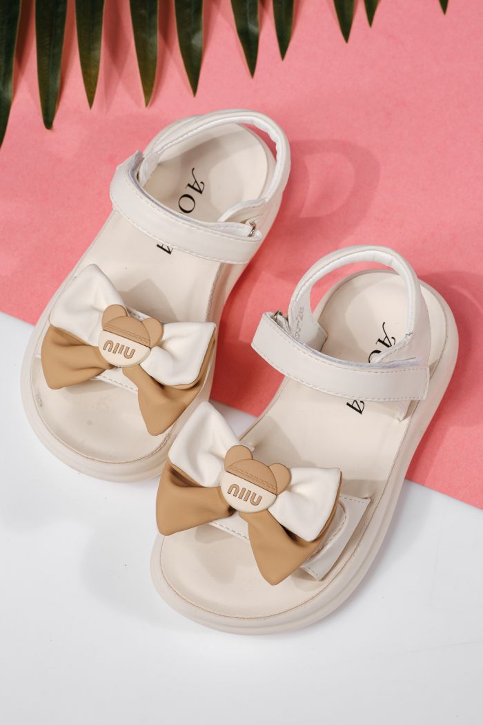 Sandale fete albe din piele ecologica Alina #22207