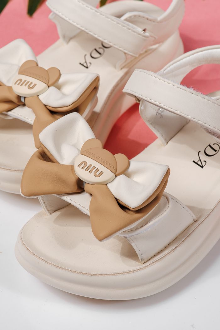 Sandale fete albe din piele ecologica Alina2 #22183
