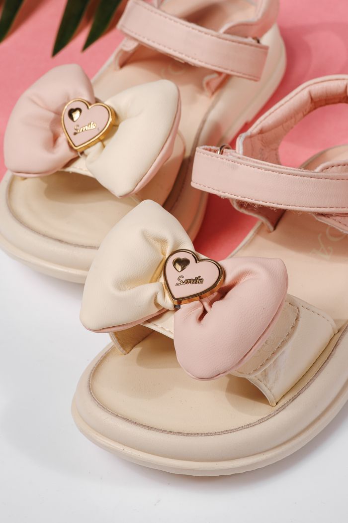 Sandale fete roz din piele ecologica Barbara #22221
