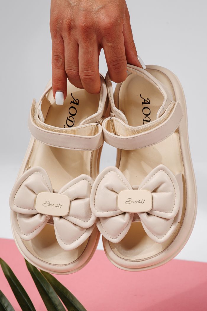 Sandale fete bej din piele ecologica Christine #22230
