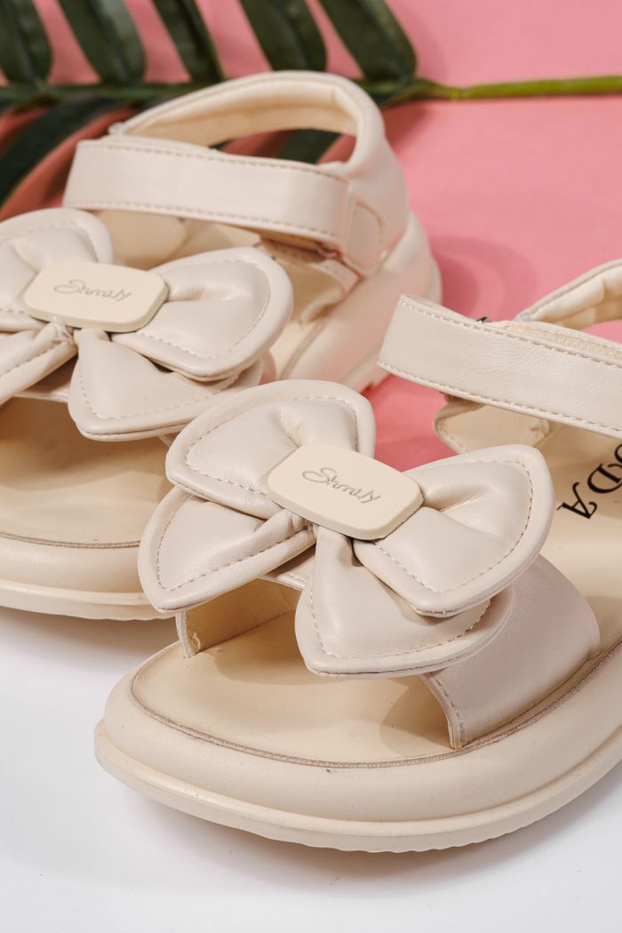 Sandale fete bej din piele ecologica Christine #22230