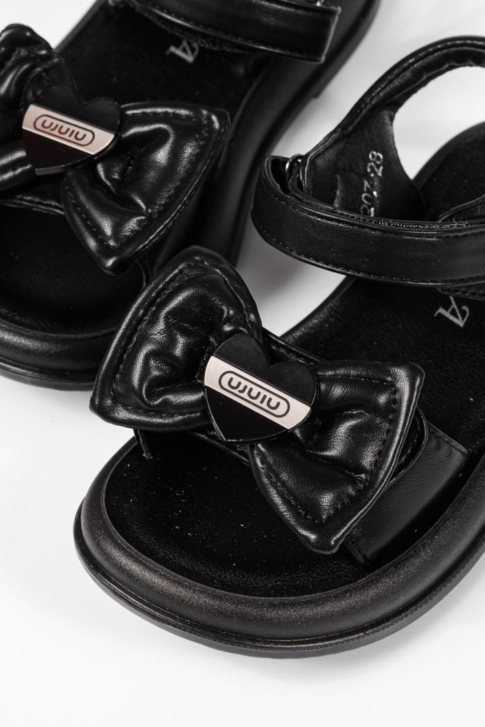 Sandale fete negre din piele ecologica Anemona2 #22214