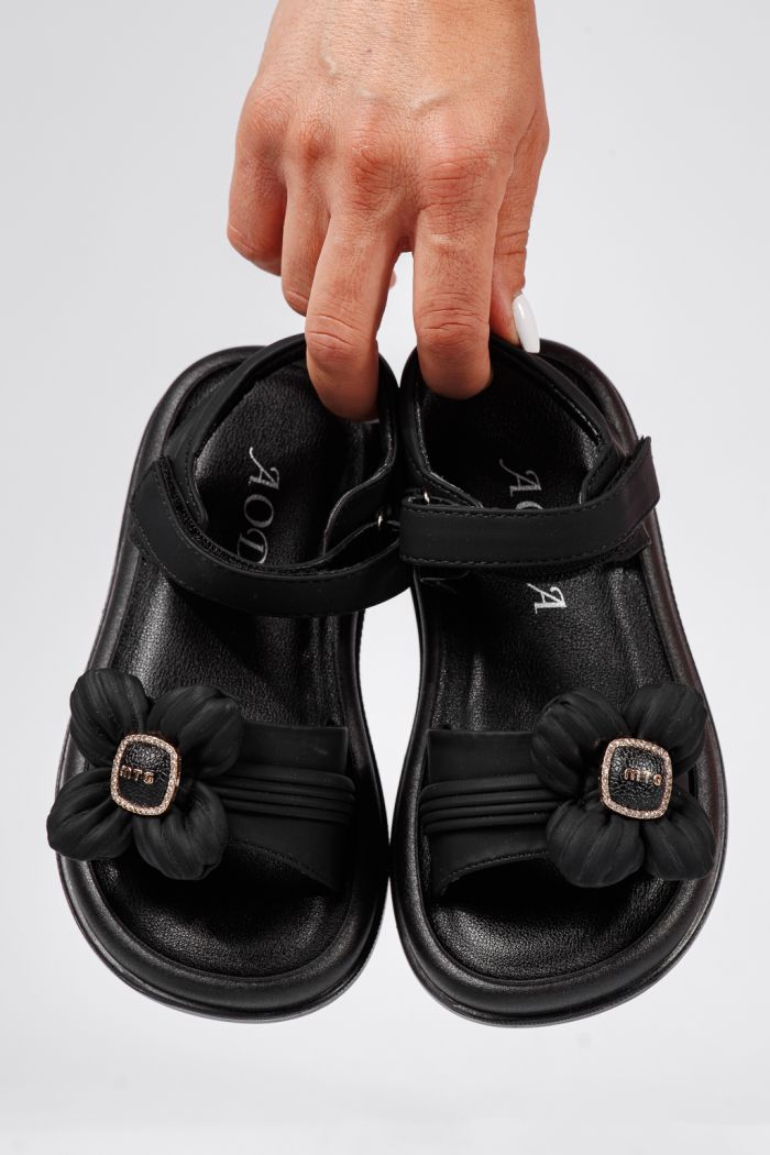 Sandale fete negre din piele ecologica Marie2 #22198