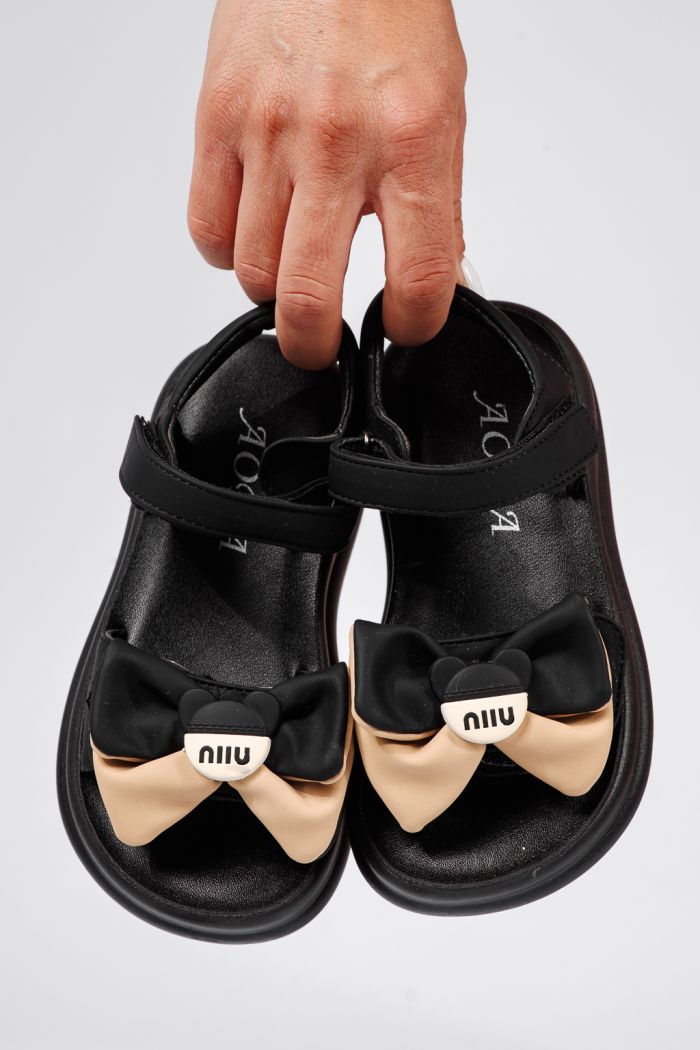 Sandale fete negre din piele ecologica Alina2 #22182