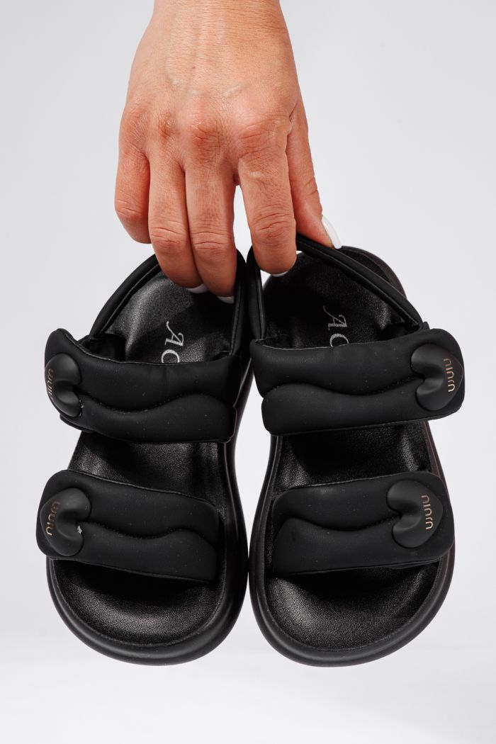Sandale fete negre din piele ecologica Rox2 #22218