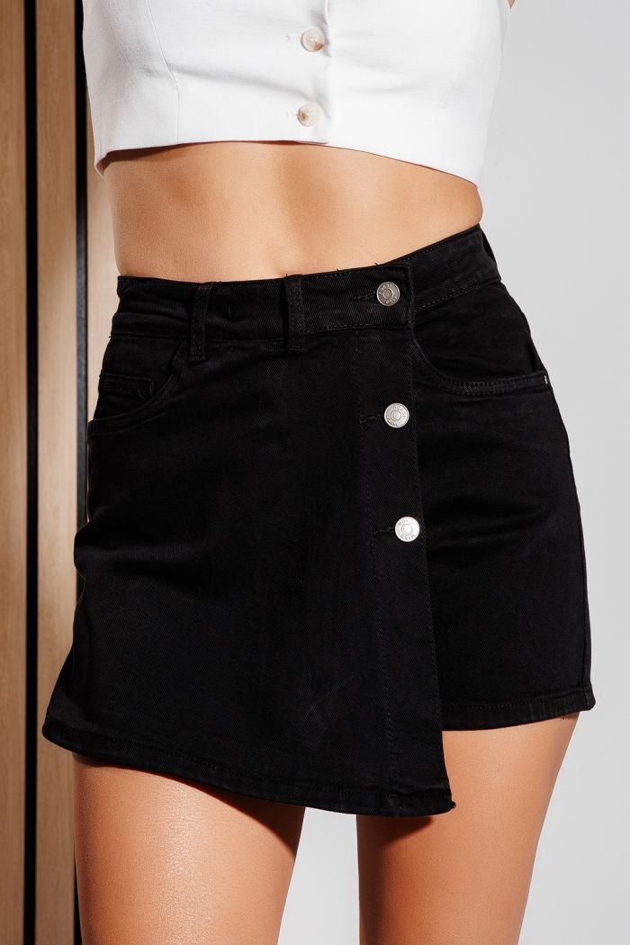 Blugi Scurti Tip Fusta Dama Juliana Albastri #A1049
