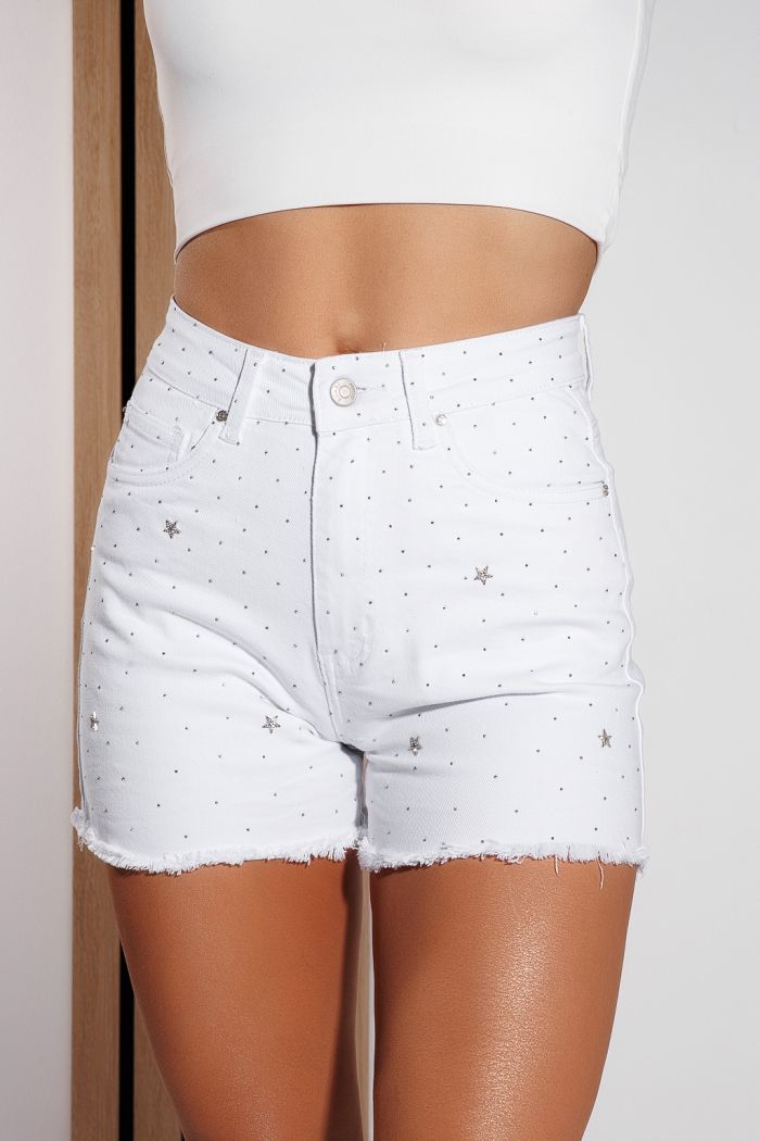 Blugi Scurti Dama Hannah Albi #A1042