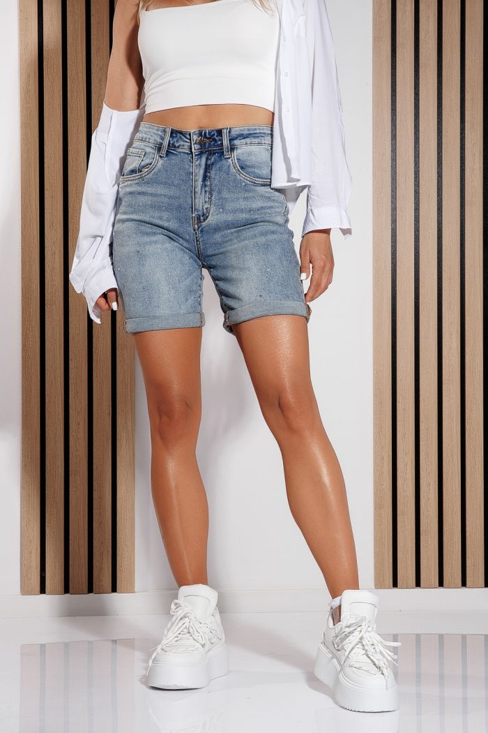 Blugi Scurti Dama  Adelie Albastri #A1019