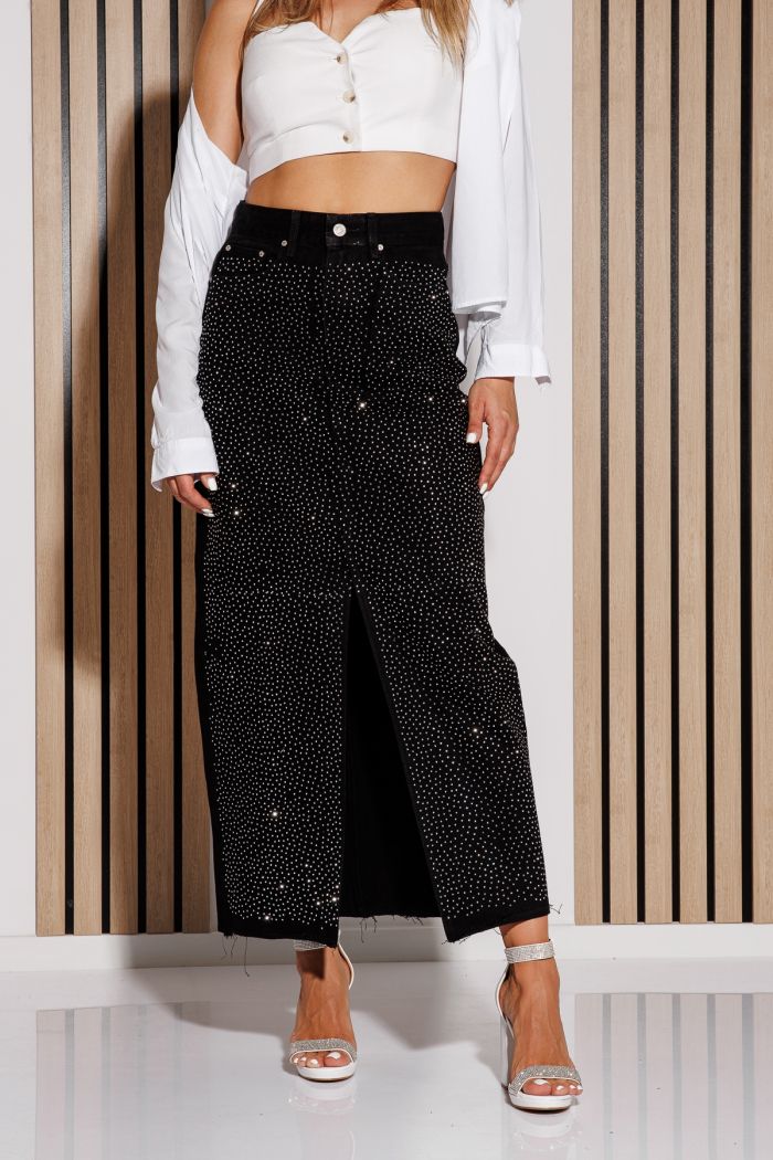 Fusta Lunga Dama Din Blug Paola Neagra #A1080