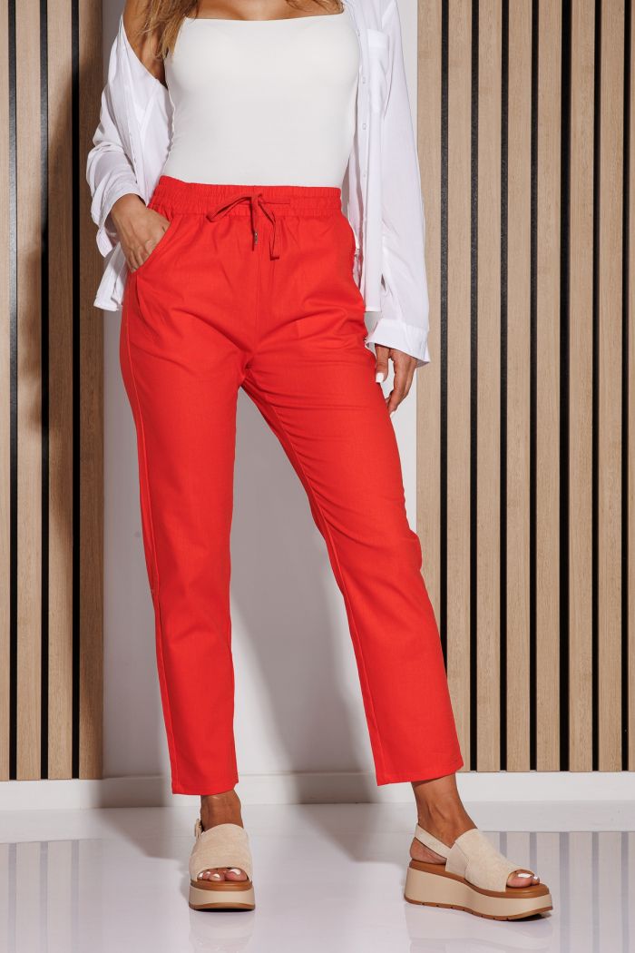 Pantaloni De Vara Dama Julia Portocalii #A1084