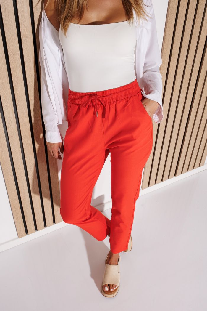 Pantaloni De Vara Dama Julia Portocalii #A1084