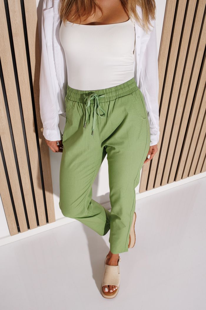 Pantaloni De Vara Dama Julia Verzi #A1081