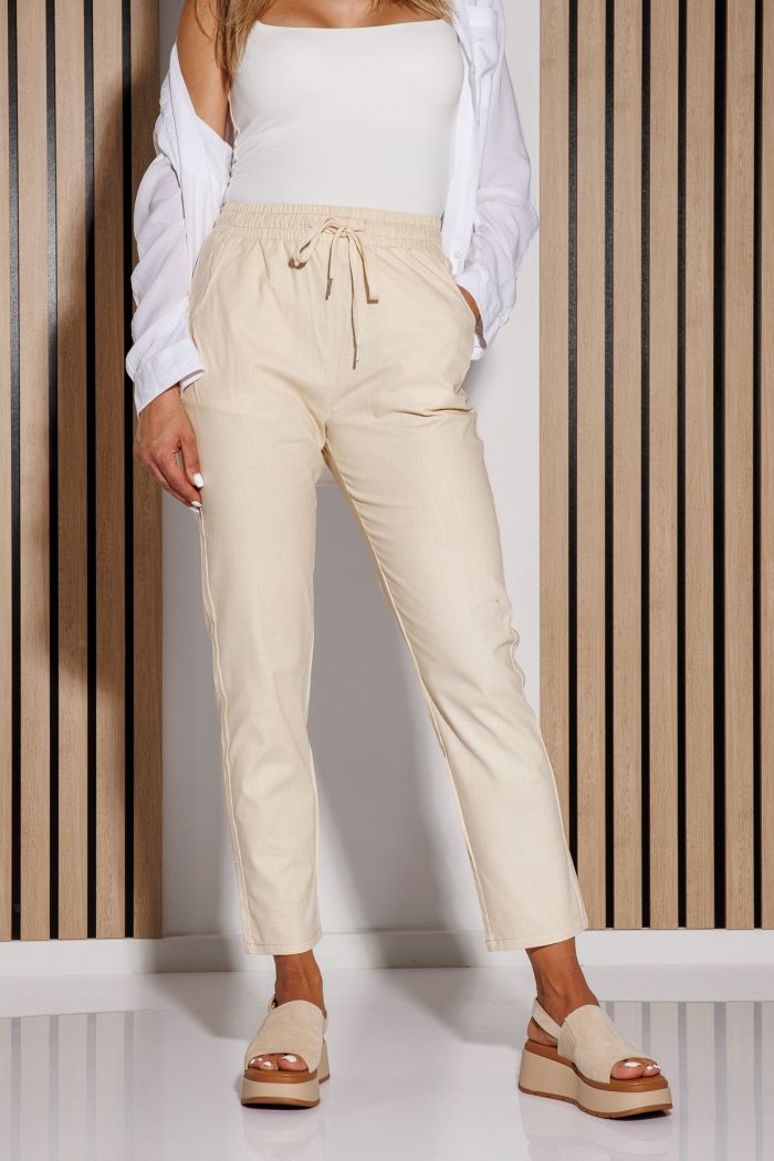 Pantaloni De Vara Dama Julia Bej #A1088