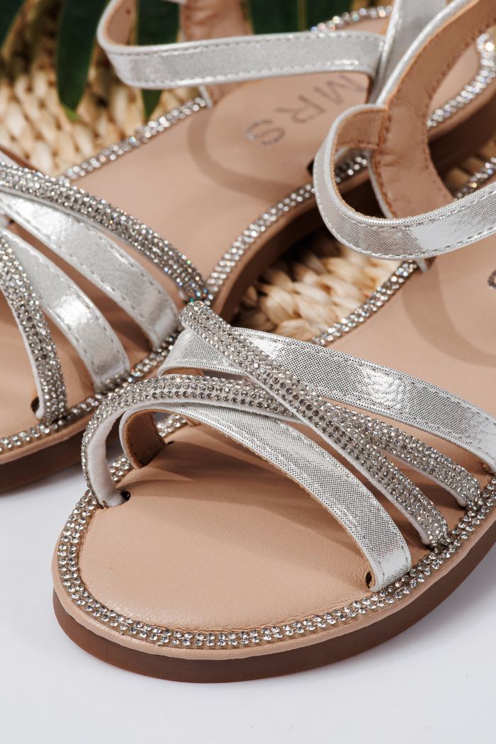 Sandale fete albe din piele ecologica Elena2 #22028