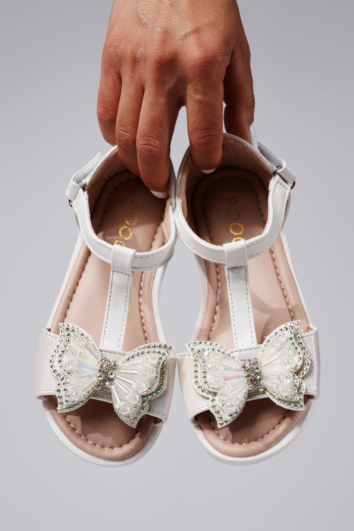 Sandale fete albe din piele ecologica Belinda #21919