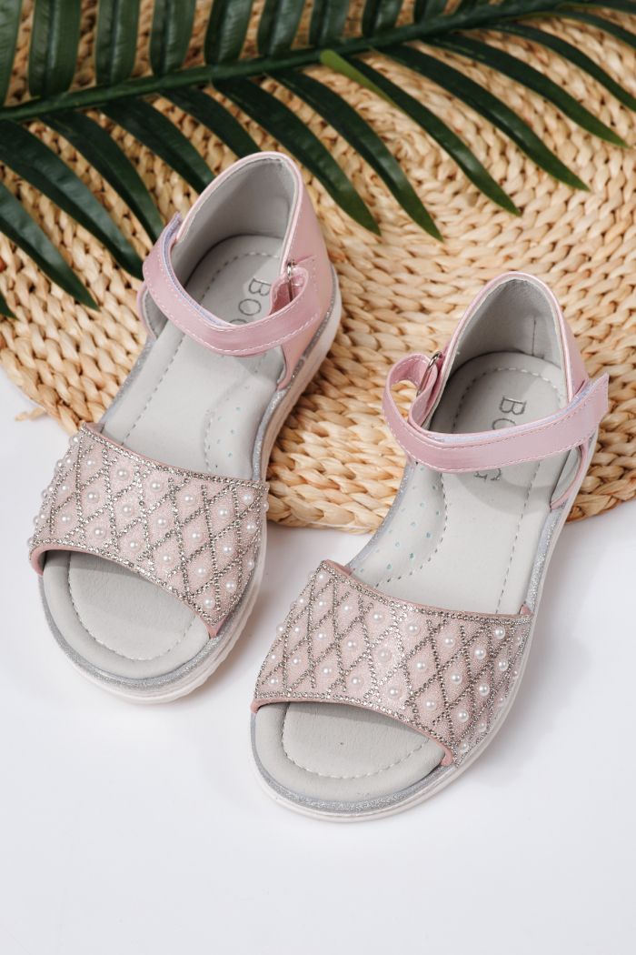 Sandale fete roz din piele ecologica Liriel2 #21717