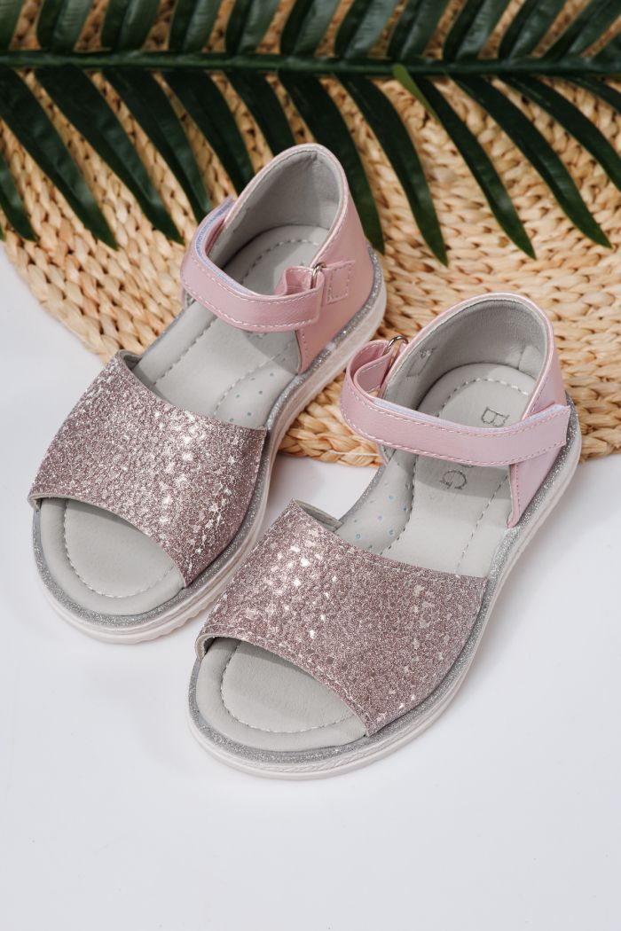 Sandale fete roz din piele ecologica Eleri2 #21723