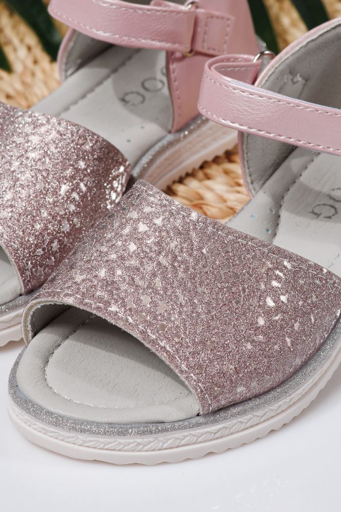 Sandale fete roz din piele ecologica Eleri2 #21723