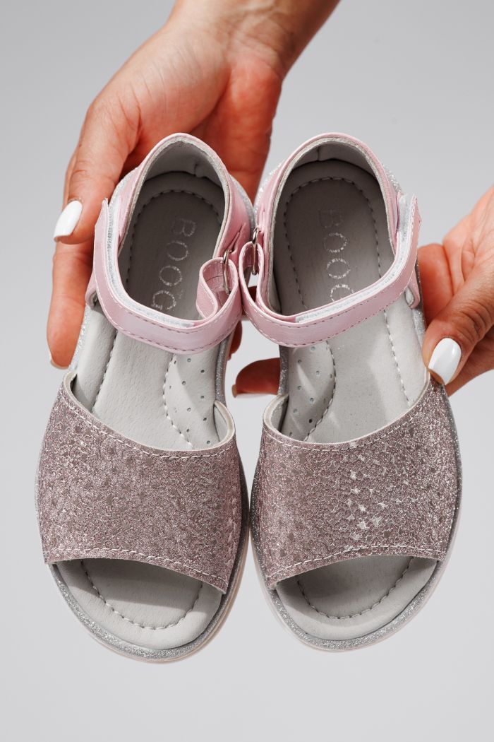 Sandale fete roz din piele ecologica Eleri2 #21723
