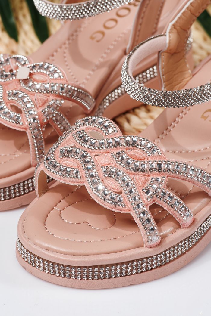 Sandale fete roz din piele ecologica Lilith #21750
