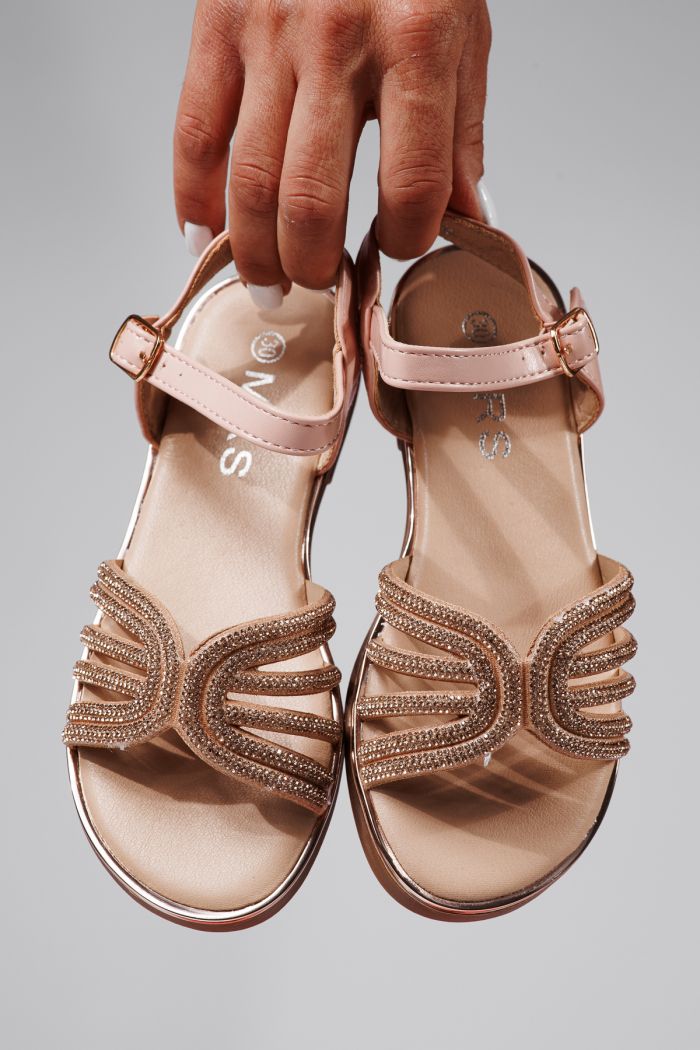 Sandale fete roz din piele ecologica Lola #21976