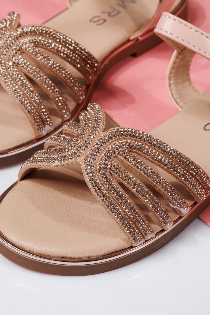 Sandale fete roz din piele ecologica Lola #21976