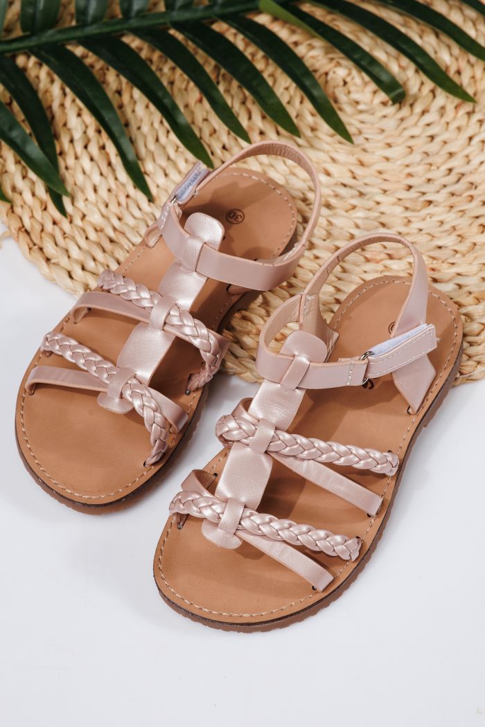 Sandale fete roz din piele ecologica Betsy #21922