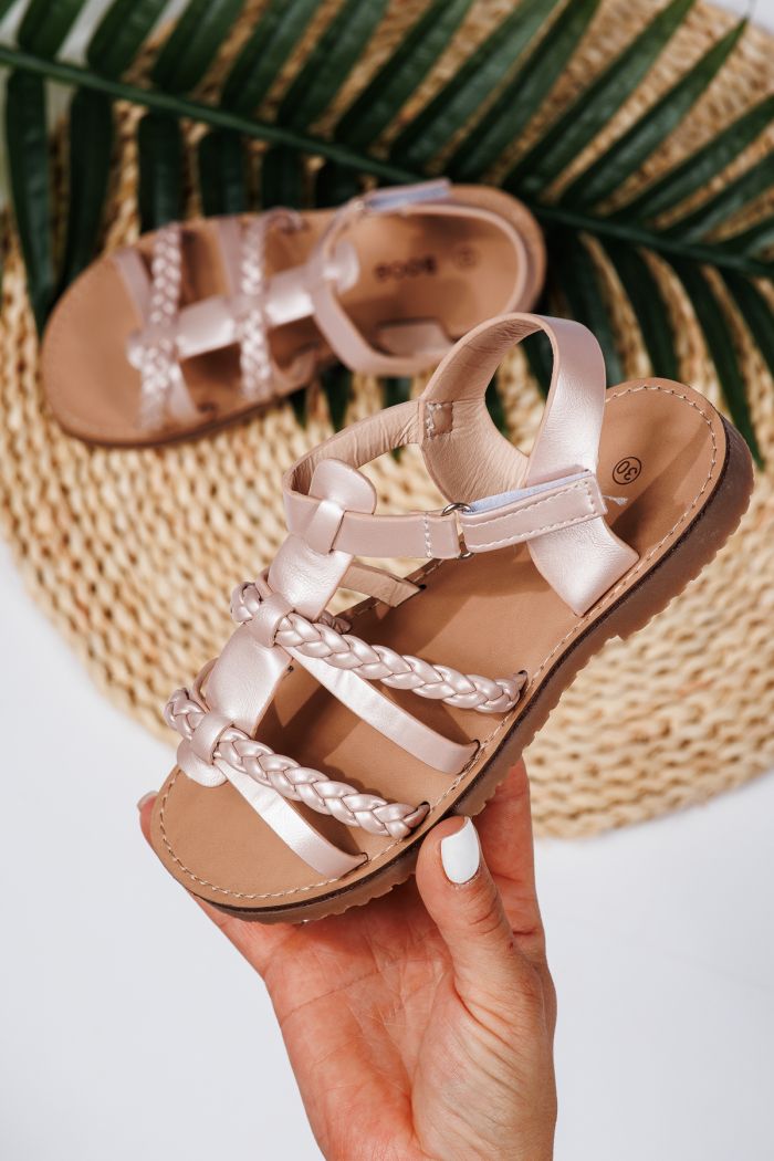 Sandale fete roz din piele ecologica Betsy #21922