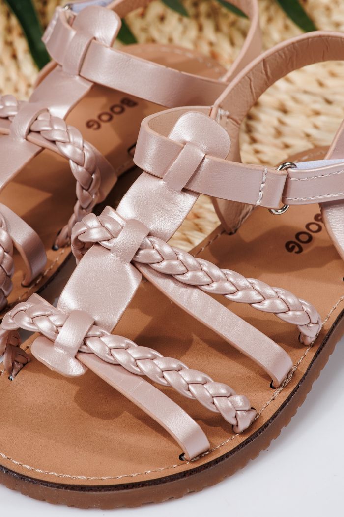 Sandale fete roz din piele ecologica Betsy #21922