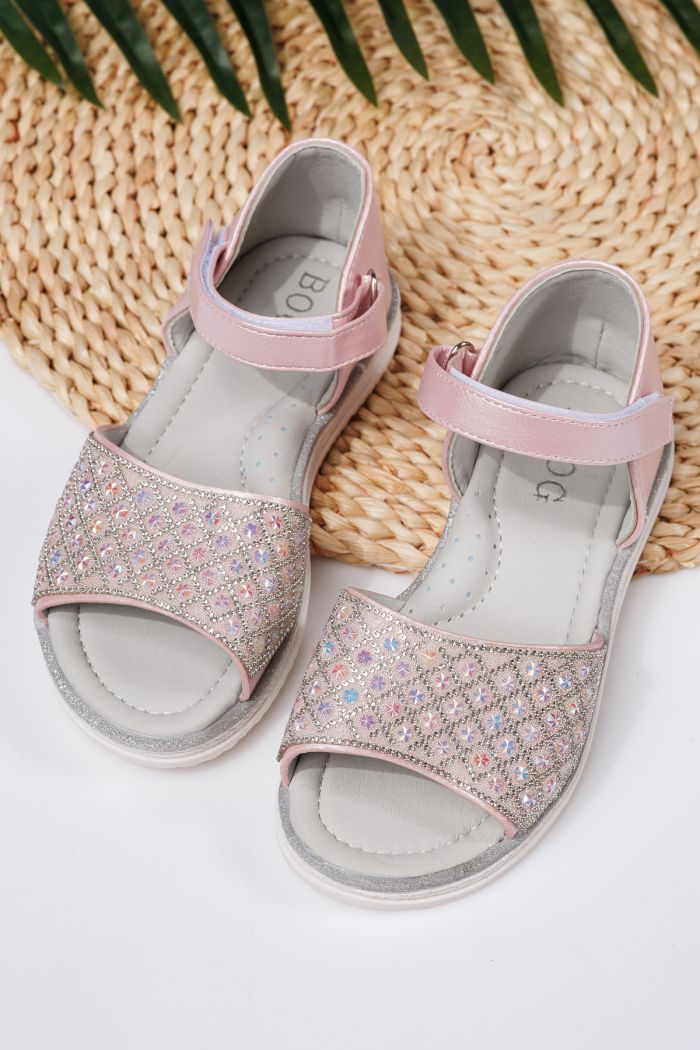 Sandale fete roz din piele ecologica Yara2 #21733