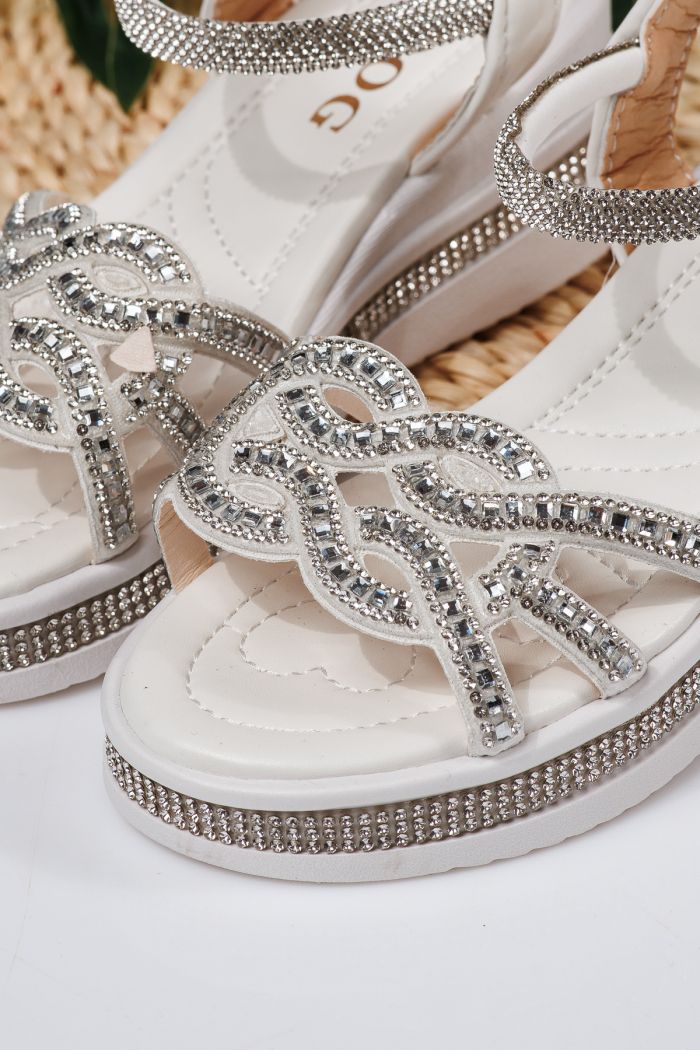 Sandale fete albe din piele ecologica Lilith #21749