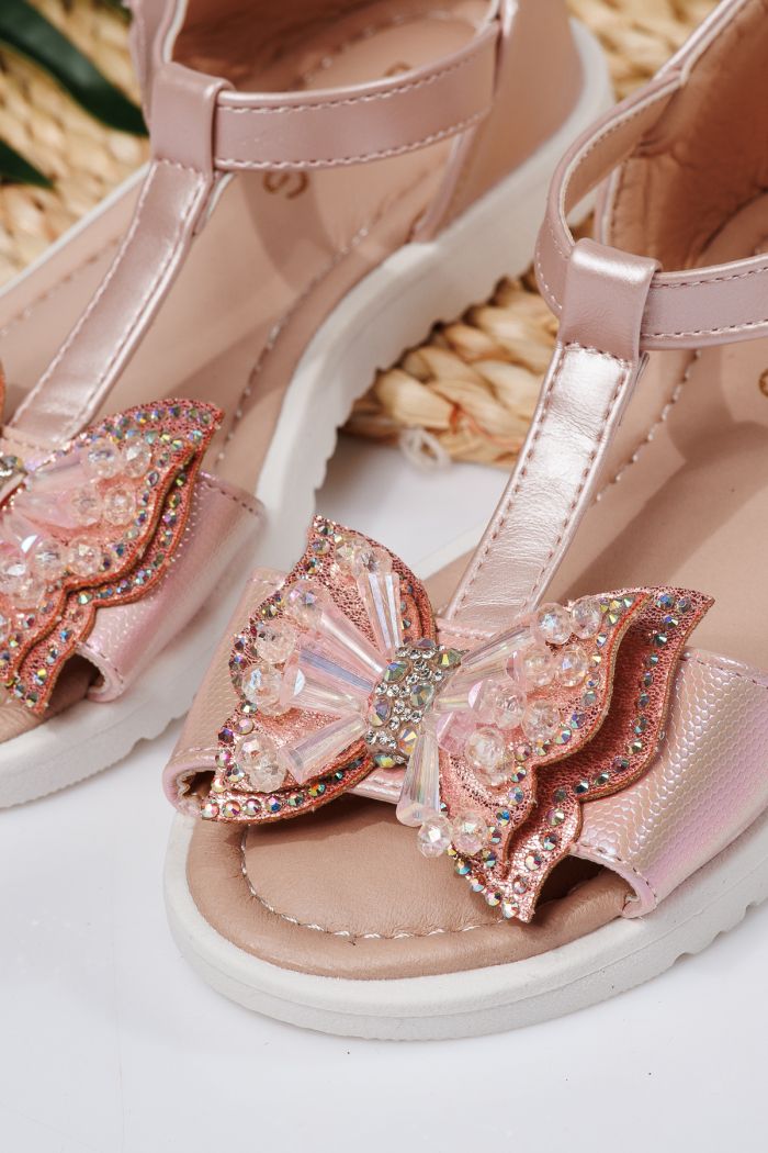 Sandale fete roz din piele ecologica Belinda #21921