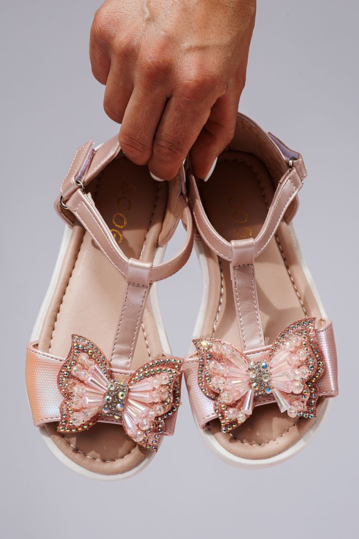 Sandale fete roz din piele ecologica Belinda #21921