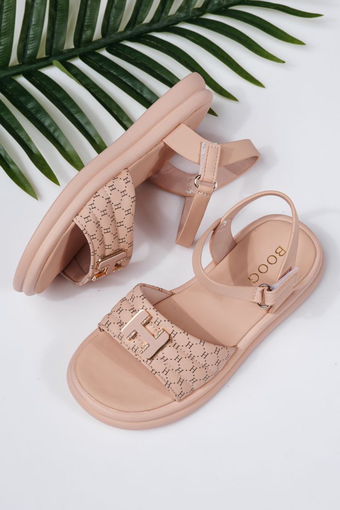 Sandale fete roz din piele ecologica Juliette #21934