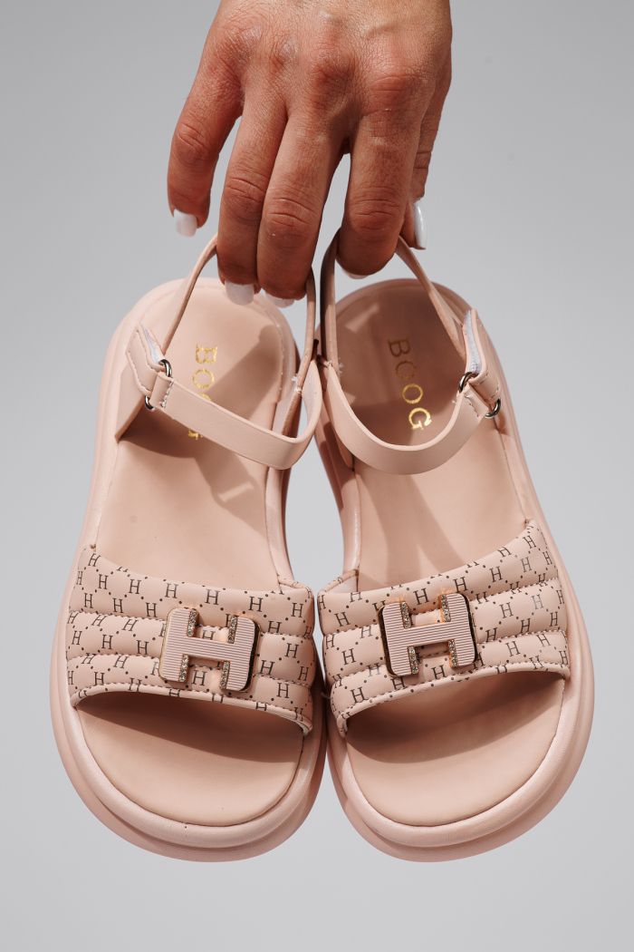 Sandale fete roz din piele ecologica Juliette #21934