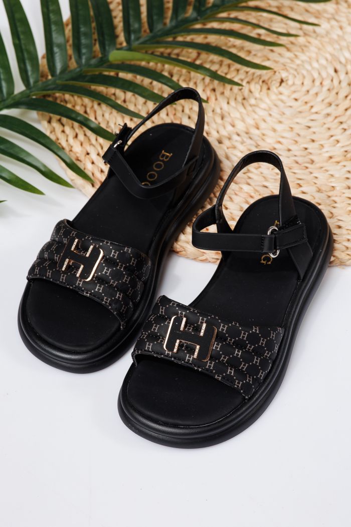 Sandale fete negre din piele ecologica Juliette2 #21936