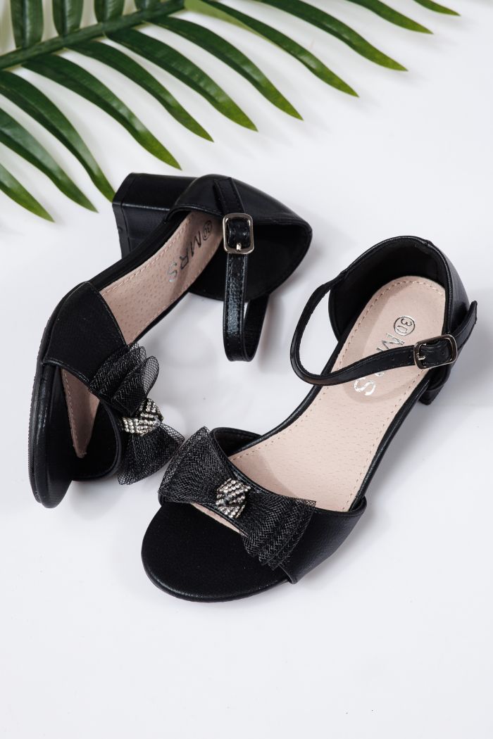 Sandale fete negre din piele ecologica Raluca #21959