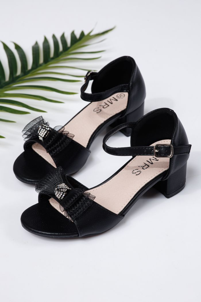 Sandale fete negre din piele ecologica Raluca2 #21964