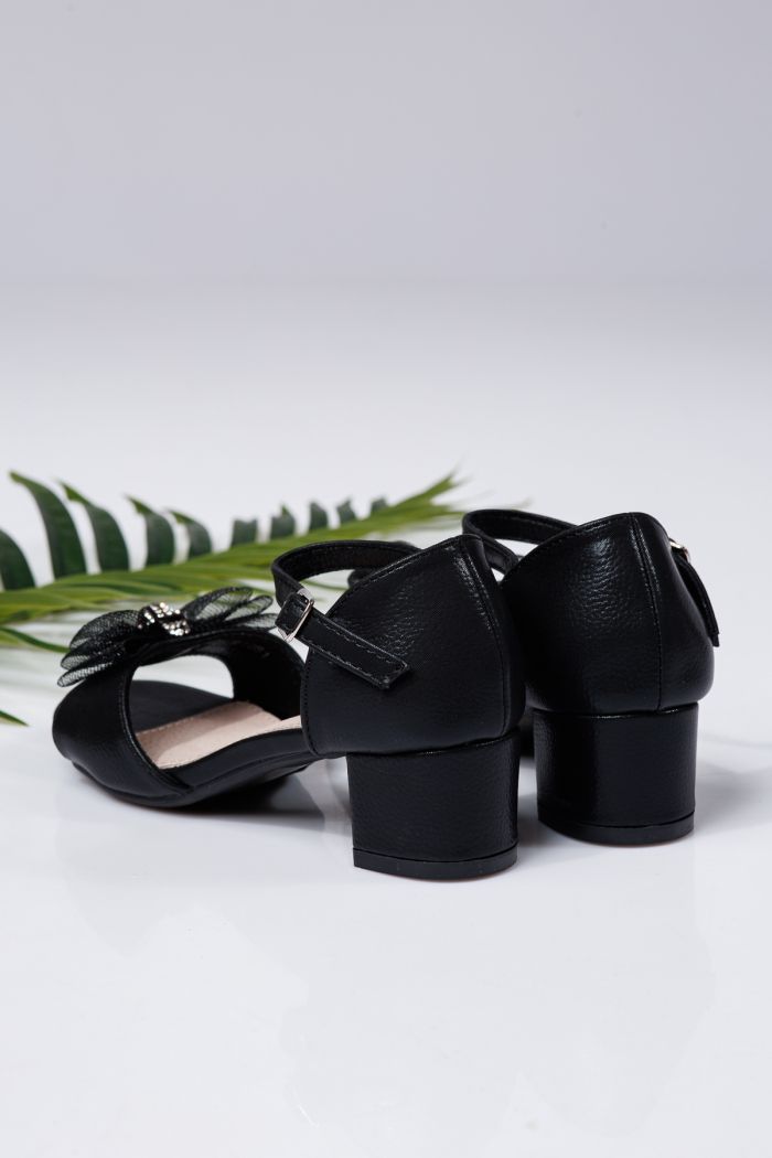 Sandale fete negre din piele ecologica Raluca2 #21964